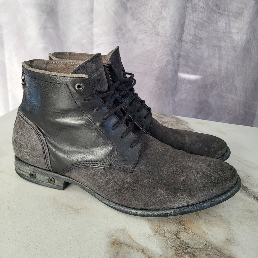 Diesel Boa Vista Lace Up Boots Black/Charcoal Men's Size 45/12